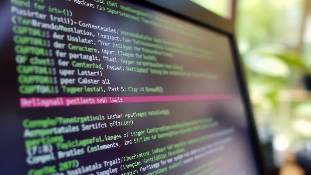 Detailed close-up of computer terminal displaying conda environment commands and package installation progress, with blurred background showing natural environment or research laboratory setting, professional technical atmosphere