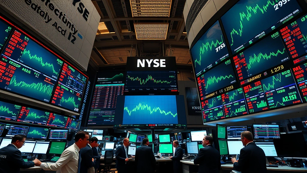 Photorealistic photograph of a bustling financial trading floor with multiple monitors displaying market data, traders in professional attire, and digital displays showing market activity, representing green bond market dynamics and investment flows without text