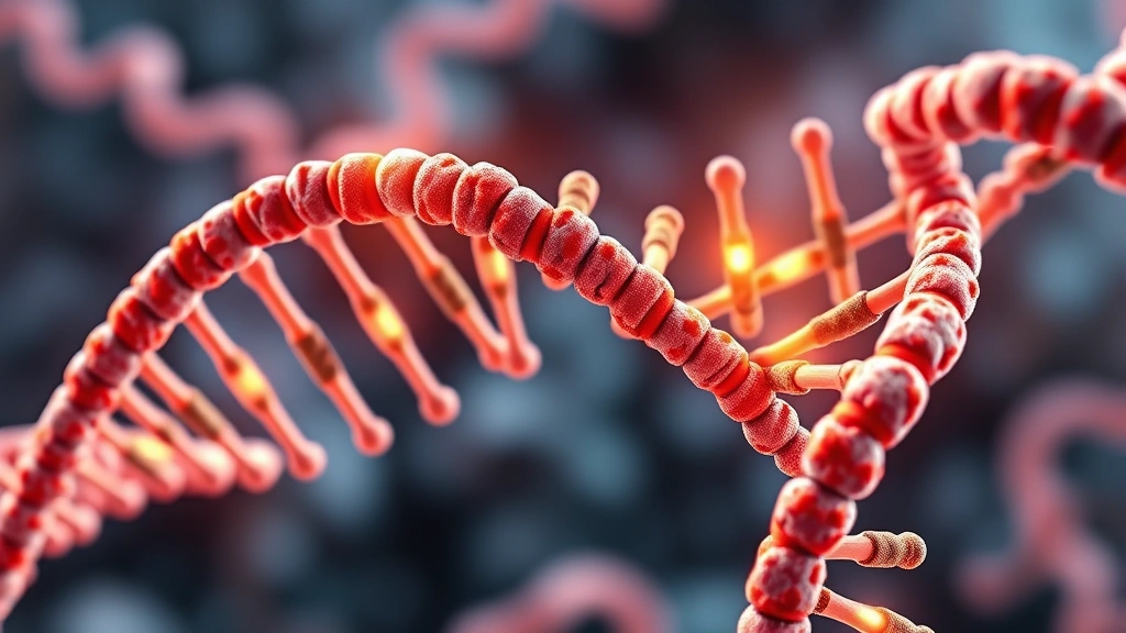Detailed molecular illustration showing DNA double helix unwinding into mRNA with highlighted codon sequences, photorealistic biological visualization with vibrant colors showing nucleotide bases