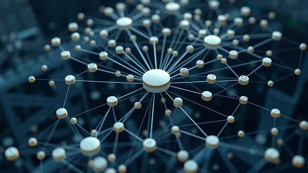 Photorealistic visualization of interconnected packages and dependencies as a network diagram in a 3D space, representing how conda environments isolate and organize software components for data science workflows
